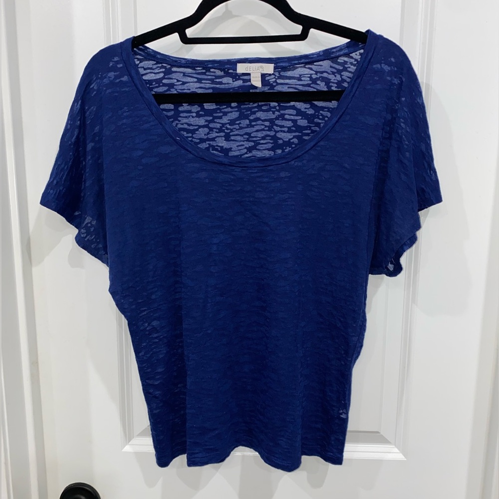 Sheer navy blue shirt